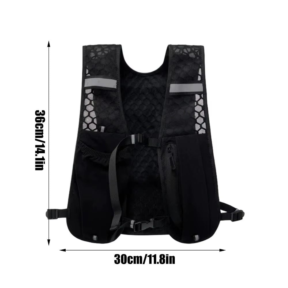 New Running Water Bottle Storage Vest Lightweight Running Vest Reflective Hydration Water Chest Pack with Phone Holder