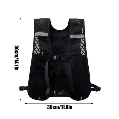 New Running Water Bottle Storage Vest Lightweight Running Vest Reflective Hydration Water Chest Pack with Phone Holder